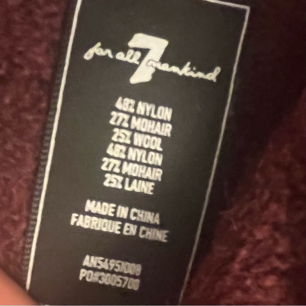 7 For All Mankind Mohair Wool Blend Balloon Sleeve Mock Neck Pullover Sw… - Picture 9 of 16